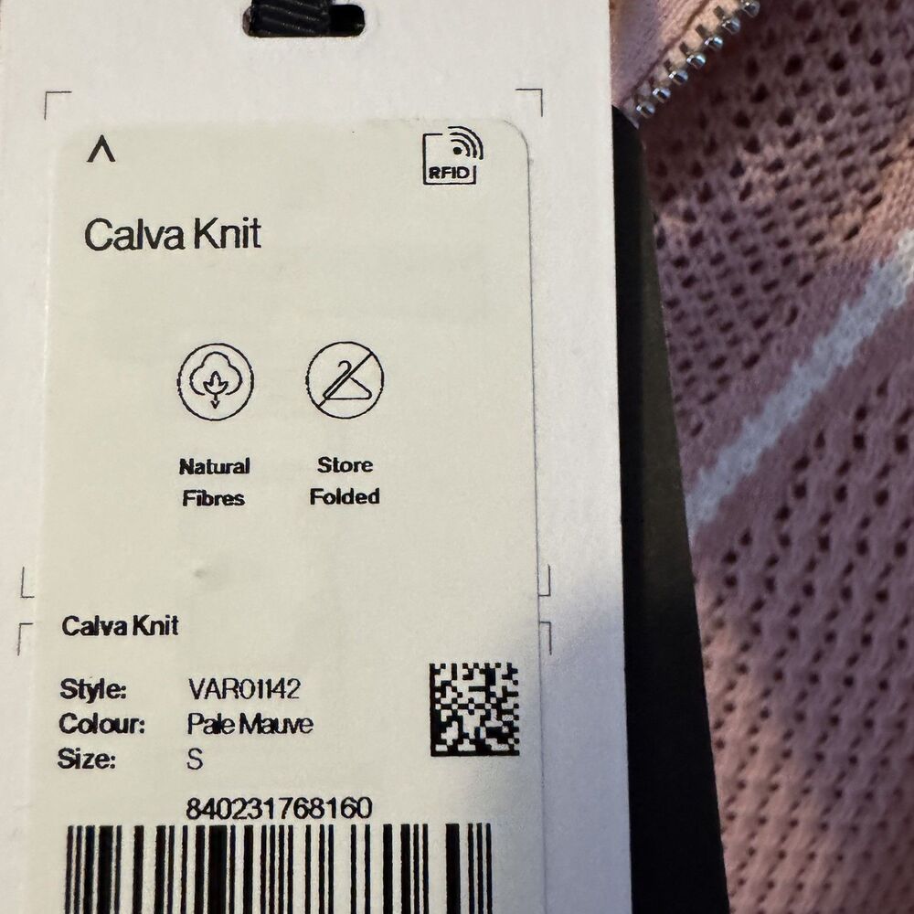 Varley Calva Knit Polo Sweater Pink Mauve V-Neck, Sheer, Small NWT - Picture 14 of 14